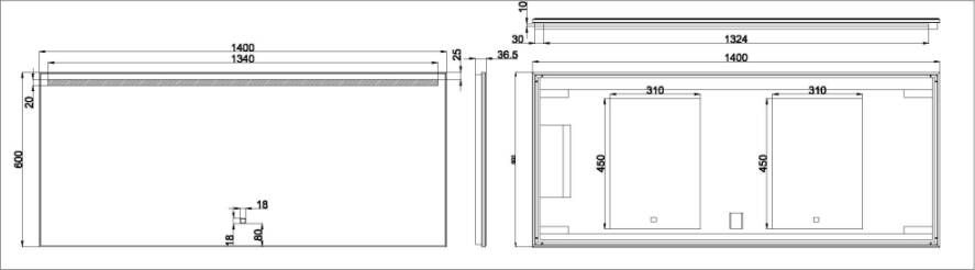 Wiesbaden Badkamerspiegel Ambi one | 140x60 cm | Rechthoekig | Directe en indirecte LED verlichting | Touch button | Met verwarming - Foto 6