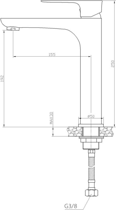 Wiesbaden Wastafelkraan Condor Opbouw Hoog Mengkraan Rond Chroom Wit 1 Greeps - Foto 2