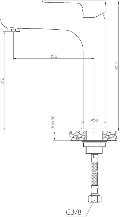 Wiesbaden Wastafelkraan Condor Opbouw Hoog Mengkraan Rond Chroom 1 Greeps - Foto 3
