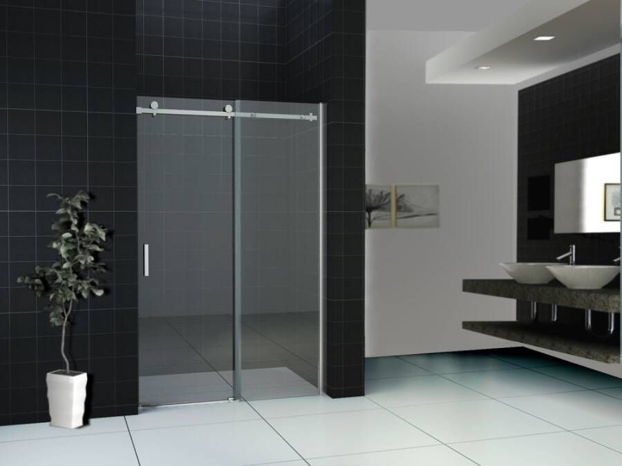 Wiesbaden Douchedeur Eco Nisdeur Schuifdeur 120x200cm Antikalk Helder Glas Chroom Profiel 8mm Veiligheidsglas Easy Clean - Foto 4