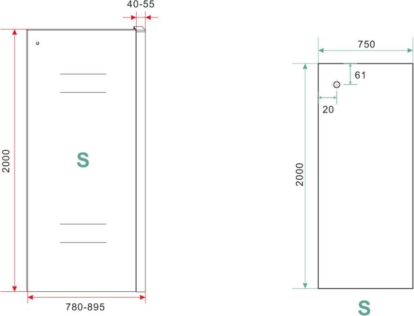 Wiesbaden Side zijwand voor nis schuifdeur 800 x 2000 x 8 mm nano helder glas mat zwart 20.2860 - Foto 4