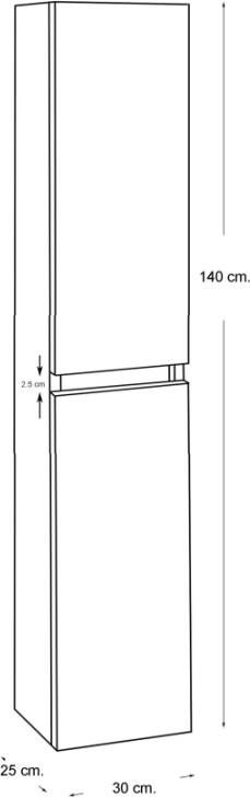 Wiesbaden Xellanz Wiesbaden Excellence Sephia kolomkast 140x30x25 cm mat wit - Foto 2
