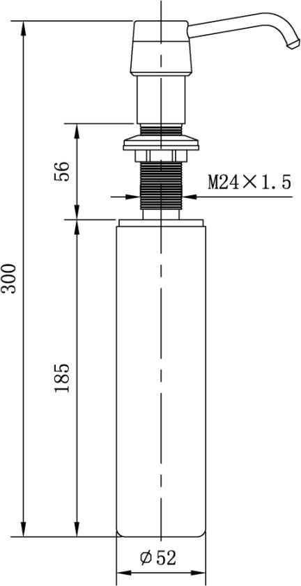 Xellanz inbouw zeeppompje kunststof fles 250ml geborsteld messing(goud)28.3602
