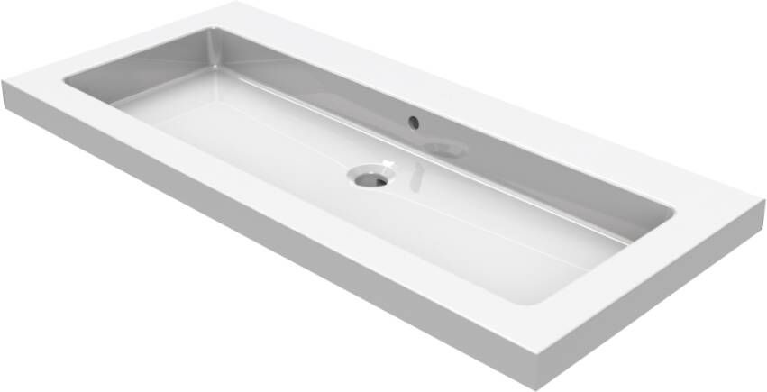 Wiesbaden Meubelwastafel Rechthoek 80x46x5cm Keramiek Glans Wit Zonder Kraangat Overloop - Foto 5