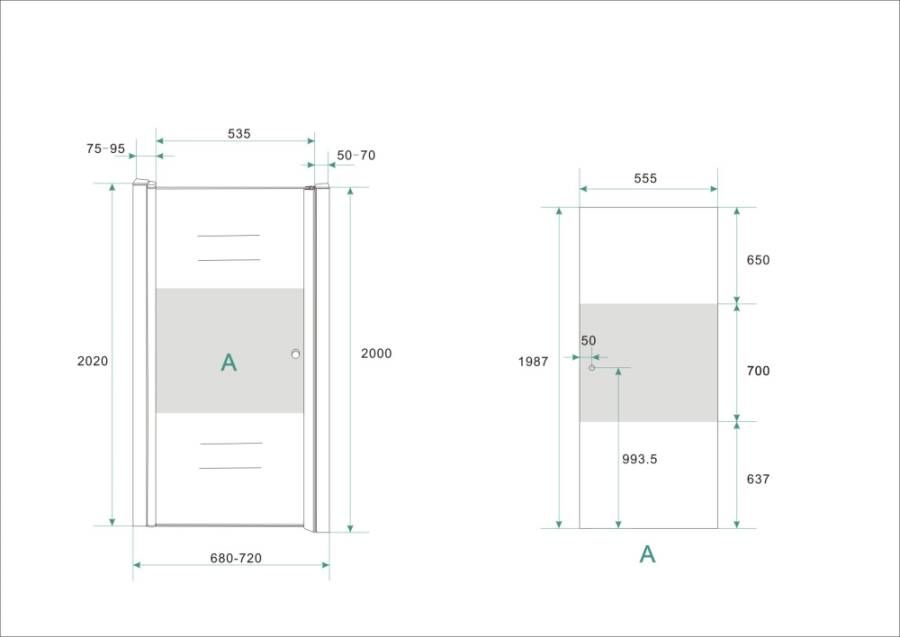 Wiesbaden Douchedeur Florida Nisdeur Draaideur Linksdraaiend 100x200cm Antikalk Helder Mat Glas Chroom Profiel 8mm Veiligheidsglas Easy Clean - Foto 6