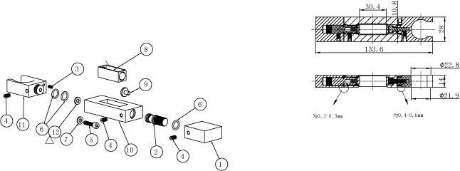 Wiesbaden los glijstukje tbv 29.3841 glijstangset vierkant chroom 29.6121 - Foto 3