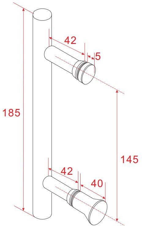 Wiesbaden Deurgreep type 3 | Universeel | 18.5 cm | Chroom - Foto 3