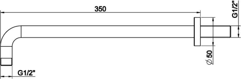 Wiesbaden Caral douchearm met muurbevestiging 35 cm gunmetal 29.7880 - Foto 2