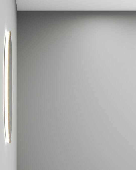 Wiesbaden Badkamerspiegel Novi Rond 60x60cm Geborsteld Messing Geintrigeerde LED Verlichting Touch Schakelaar Dimbaar - Foto 4