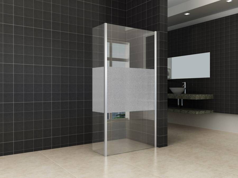Wiesbaden Inloopdouche Zijwand met Hoekprofiel 30x200 cm Antikalk Helder Mat Glas en 10mm Veiligheidsglas - Foto 5