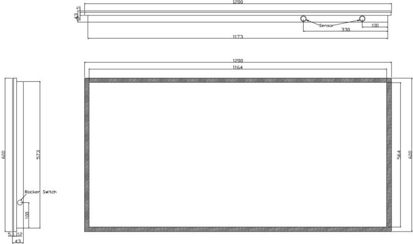 Wiesbaden Badkamerspiegel Quatro | 100x60 cm | Rechthoekig | Directe en indirecte LED verlichting | Touch button | Met verwarming - Foto 9