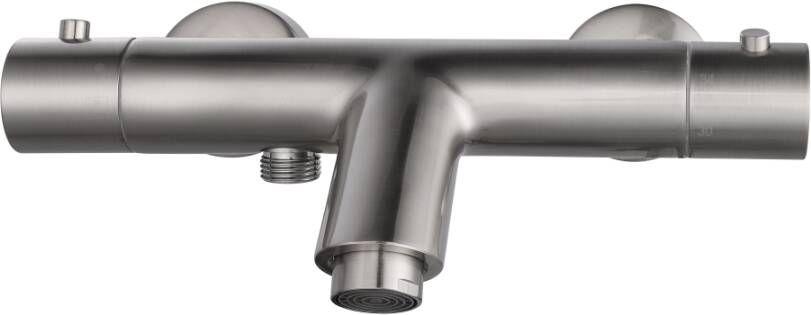 Xellanz Badkraan Rio | Opbouw | Thermostaatkraan | 2-weg | hoh 15 cm | 1-hendel | Rond | Geborsteld staal - Foto 4