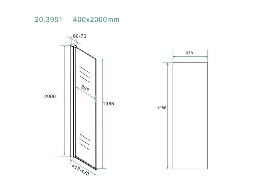 Wiesbaden Zijwand Gescharnierd 40cm Antikalk Helder Glas Chroom Profiel 10mm Veiligheidsglas Easy Clean - Foto 4