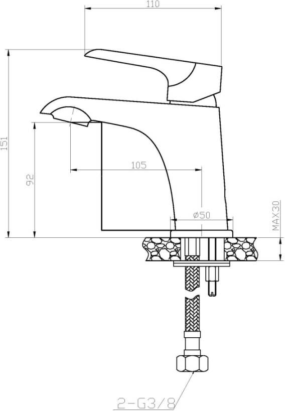 Wiesbaden Wastafelkraan Mona Opbouw Laag Mengkraan Rond Chroom Wit 1 Greeps - Foto 3