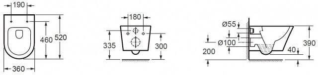 Wiesbaden Vesta wandcloset rimless mat wit met Shade slim toiletzitting softclose en quick release mat zwart 32.6013 - Foto 7