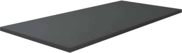 Wiesbaden Wastafelblad Vision Rechthoek 100x46x2 5cm MDF Hoogglans Grijs Zonder Afvoergat