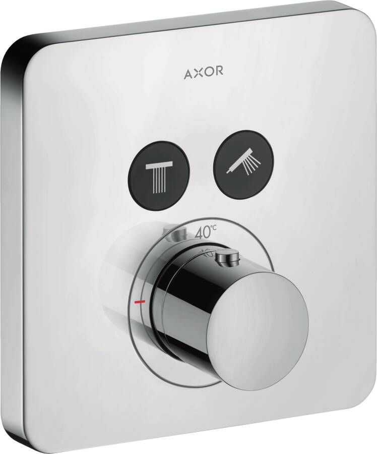 Axor Hansgrohe Showerselect afdekset thermostaat met stopkraan voor 2 functies Chroom