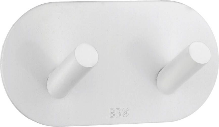 Smedbo Beslagsboden Handdoekhouder 21x4.8cm zelfklevend RVS Mat wit BX1091