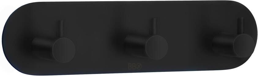 Smedbo Beslagsboden Handdoekhouder 19x4.8x3cm zelfklevend RVS Mat Zwart BB1103