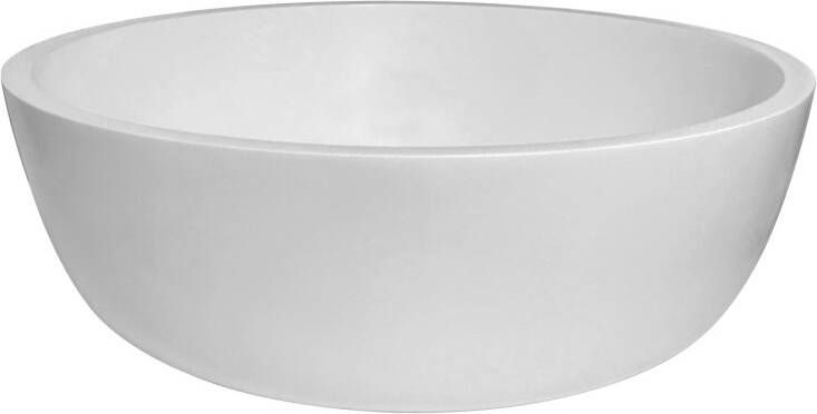 Douche Concurrent Waskom Opbouw Astoria Rond 42x42x15cm Solid Surface Mat Wit met Waste - Foto 2