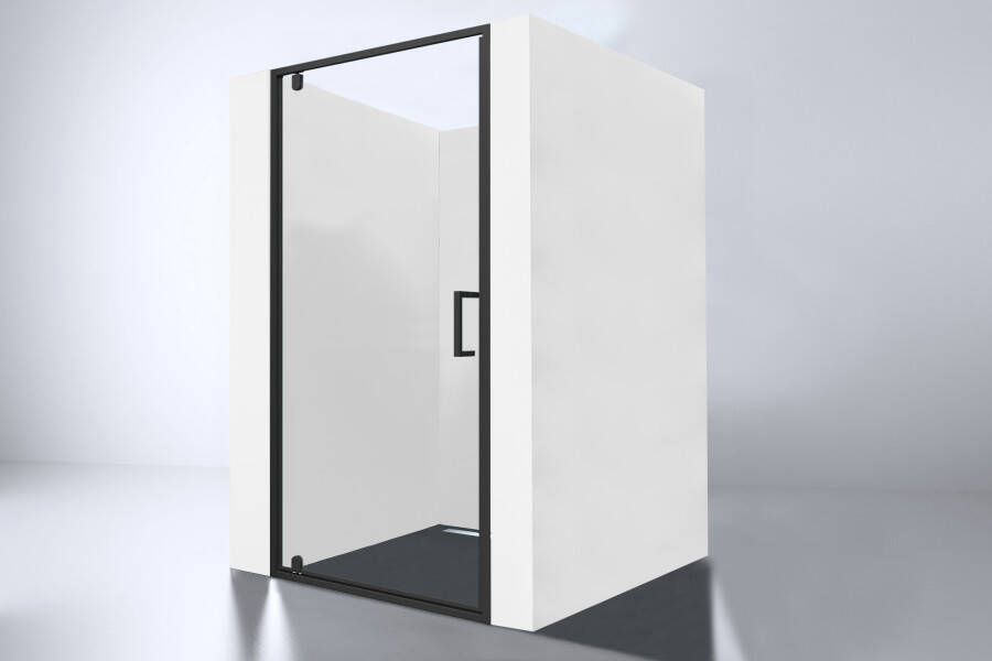 Best Design Baron nisdeur 80x200cm 8mm veiligheidsglas aluminium zwart - Foto 2