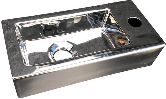 Douche Concurrent Fontein Farnetta Rechthoek Rechts 37x18x9cm Keramiek Glans Zilver - Foto 2