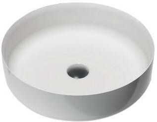 Douche Concurrent Waskom Opbouw Lastic Rond 45x45x13cm Solid Surface Mat Wit