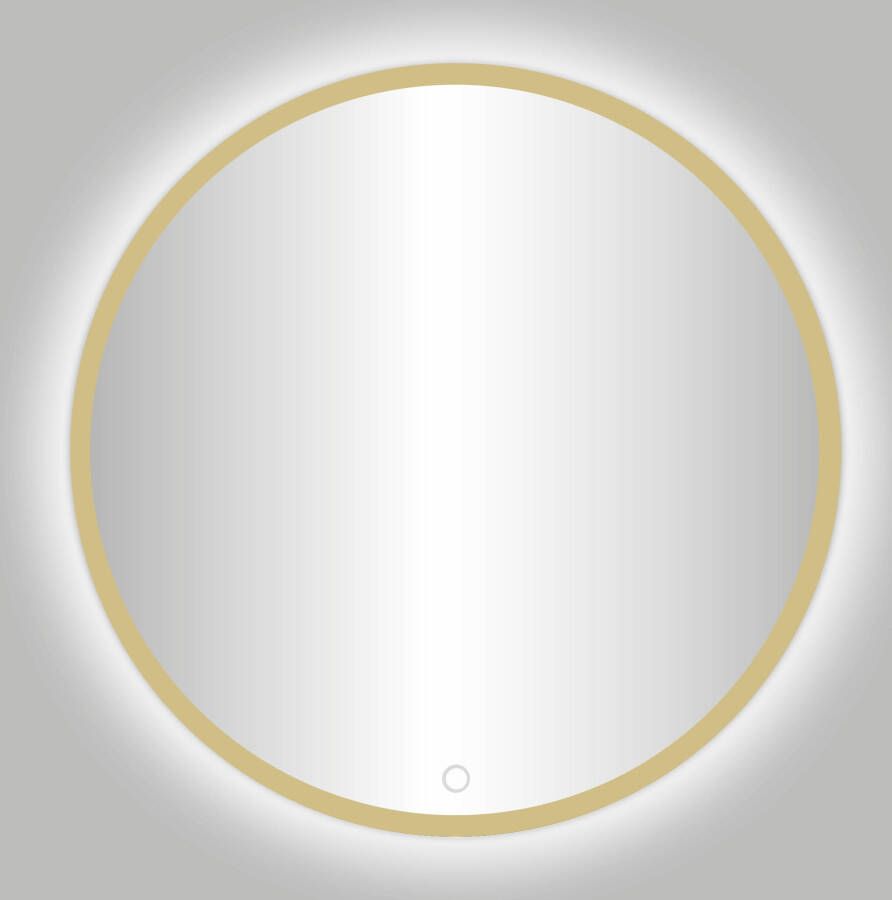 Best Design Nancy Rivoli ronde spiegel Mat Goud incl. led verlichting a 140 cm Mat Goud