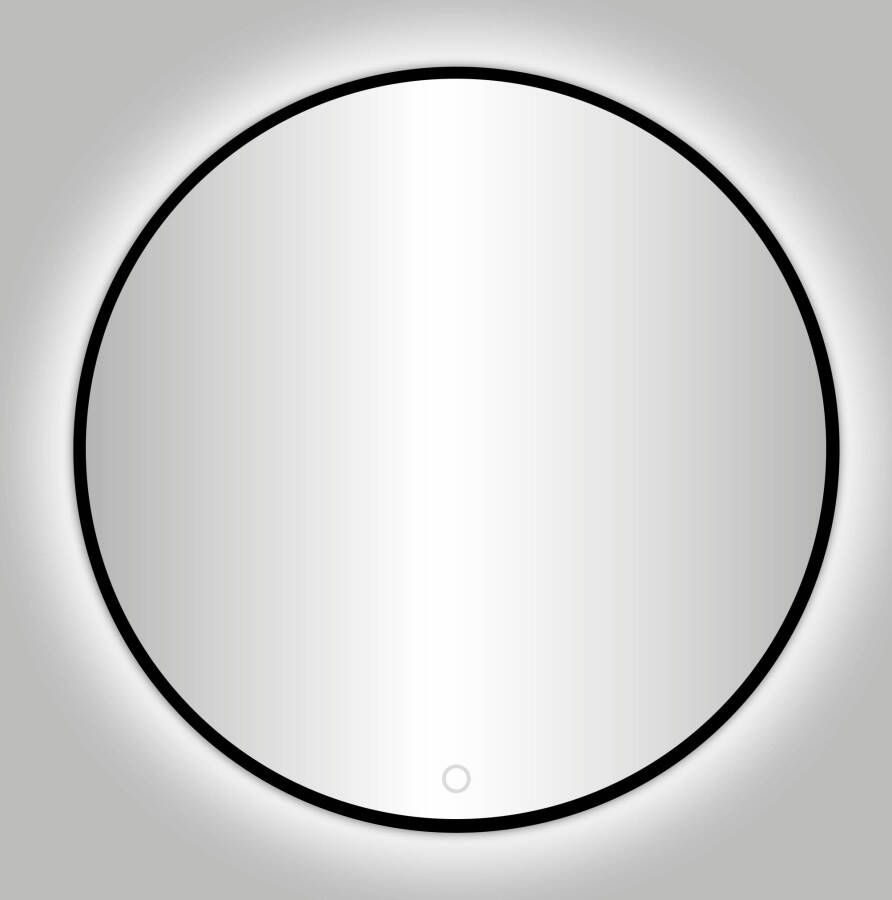 Douche Concurrent Badkamerspiegel Venetië Rond 100x100cm Mat Zwart Met Geintegreerde LED Verlichting - Foto 2