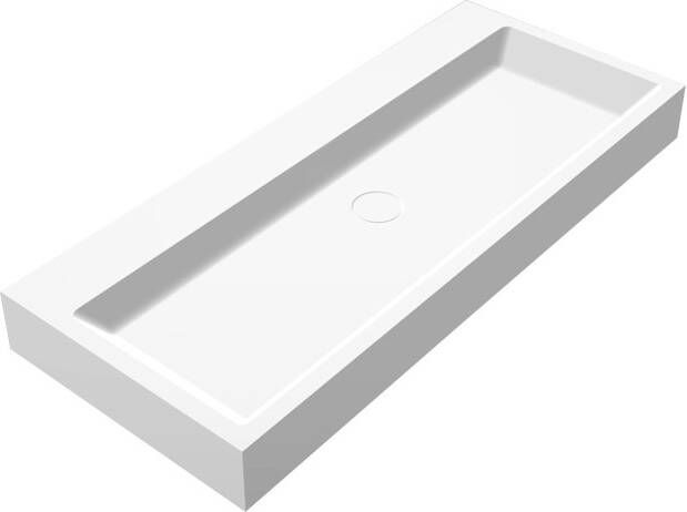 Douche Concurrent Wastafel Hangend Opera 100 Rechthoek 100x42x10cm Solid Surface Mat Wit