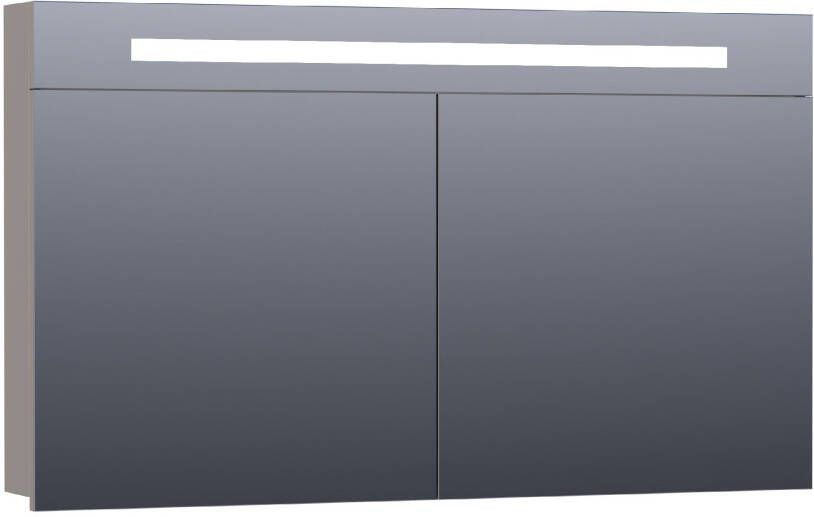 BRAUER 2.0 Spiegelkast 120x70x15cm verlichting geintegreerd 2 links- en rechtsdraaiende spiegeldeuren MDF mat taupe 7302
