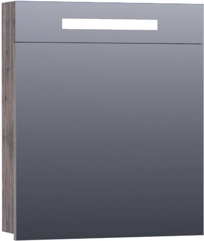 Saniclass 2.0 spiegelkast 60x70x15cm verlichting geintegreerd met 1 rechtsdraaiende spiegeldeur MFC Grey Canyon SK-TW60RGC