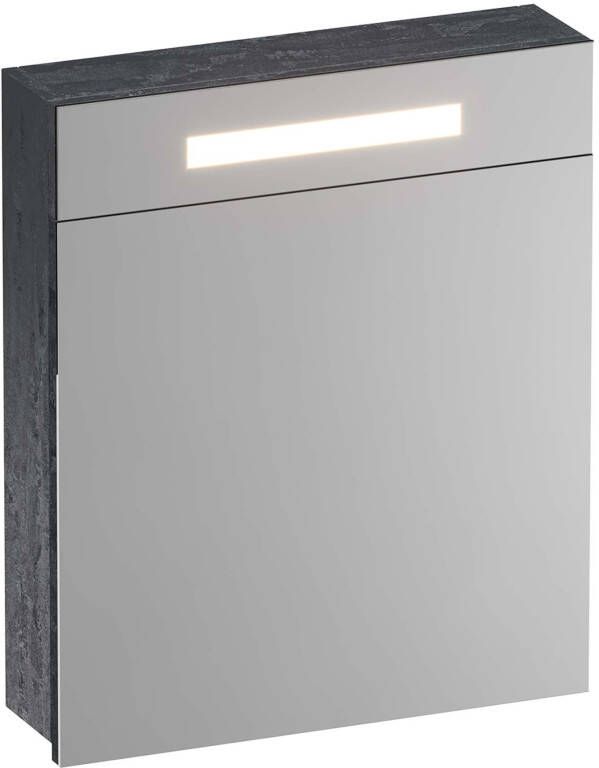 Saniclass 2.0 spiegelkast 60x70x15cm verlichting geintegreerd met 1 rechtsdraaiende spiegeldeur MFC Metal SK-TW60RME