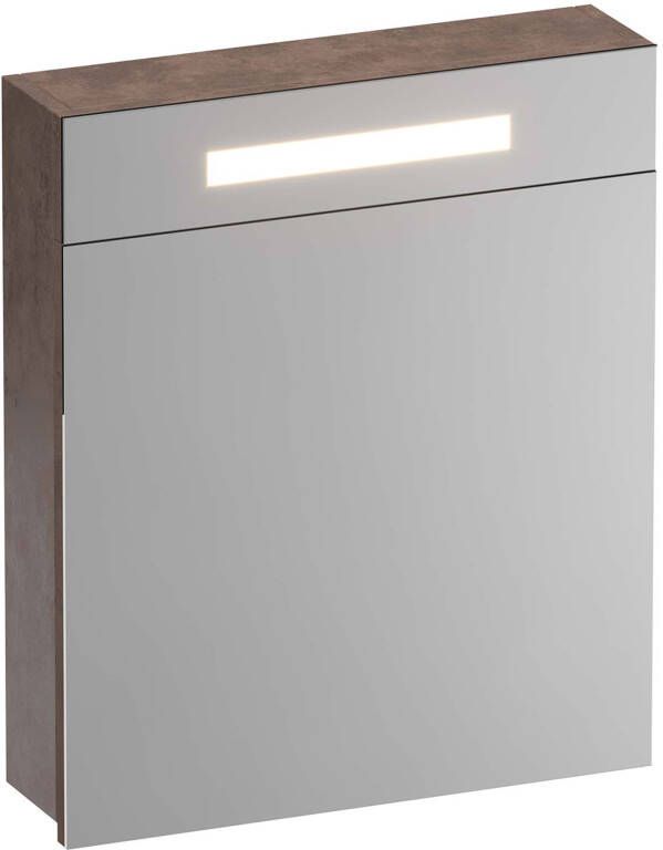 Saniclass 2.0 spiegelkast 60x70x15cm verlichting geintegreerd met 1 rechtsdraaiende spiegeldeur MFC Rusty SK-TW60RRU