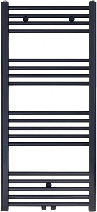SaniGoods Base handdoek radiator 120x60 616 watt MO aansluiting mat zwart
