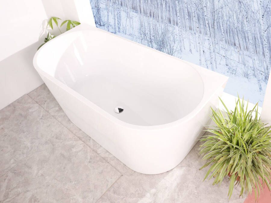 SaniGoods Zoro half vrijstaand bad 170x80cm wit glans