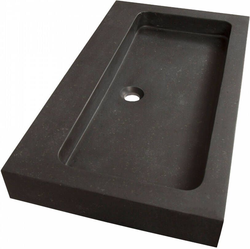 iChoice Black Spirit meubelwastafel 80x46cm natuursteen zonder kraangat