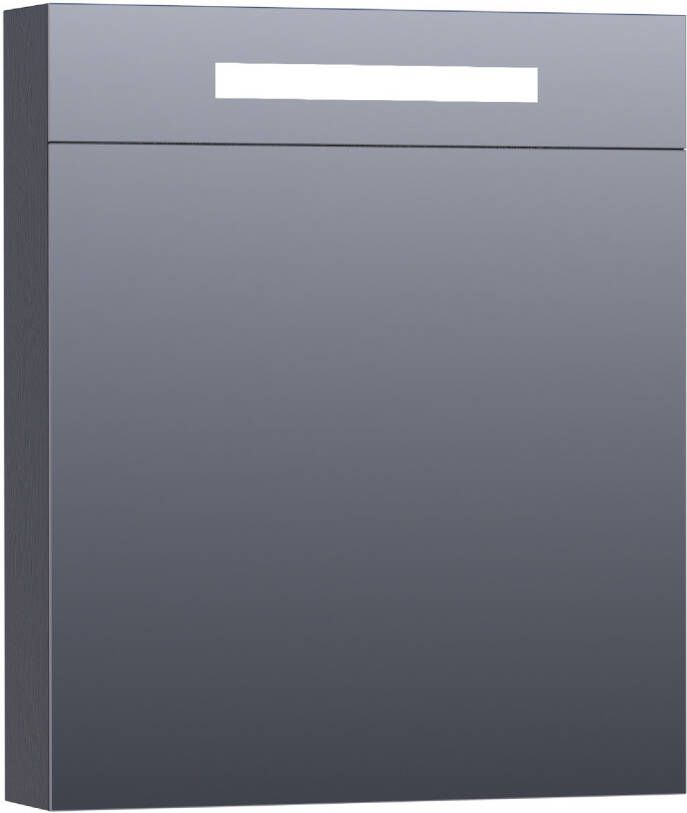 BRAUER Double Face Spiegelkast 60x70x15cm verlichting geintegreerd 1 rechtsdraaiende spiegeldeur MFC black wood 7063R - Foto 3