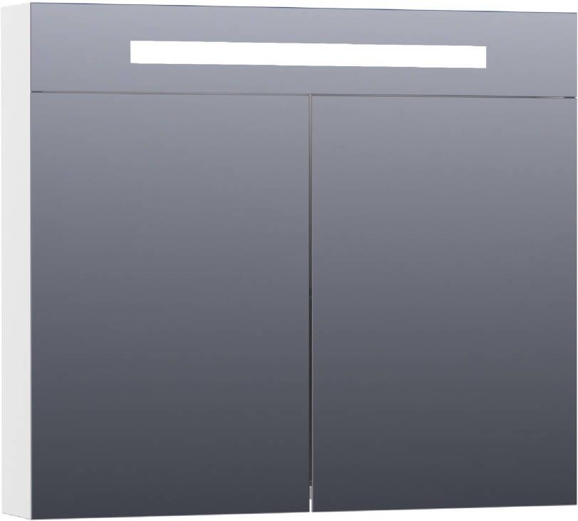 iChoice Double Face spiegelkast 80x70cm LED verlichting boven hoogglans wit