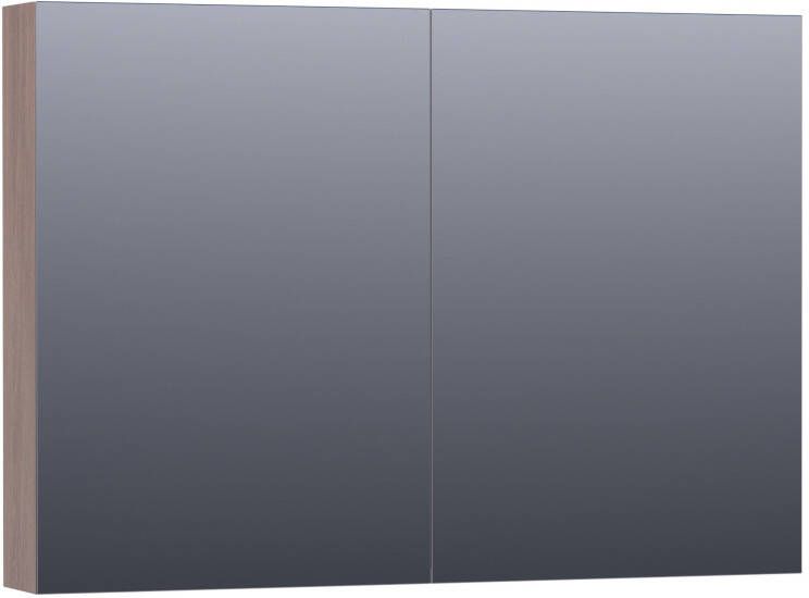 BRAUER Dual Spiegelkast 100x70x15cm 2 links- rechtsdraaiende spiegeldeur MFC legno viola 7771