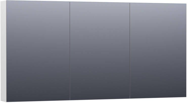 BRAUER Dual Spiegelkast 140x70x15cm verlichting geintegreerd 3 links- rechtsdraaiende spiegeldeur MDF hoogglans wit 7780 - Foto 2