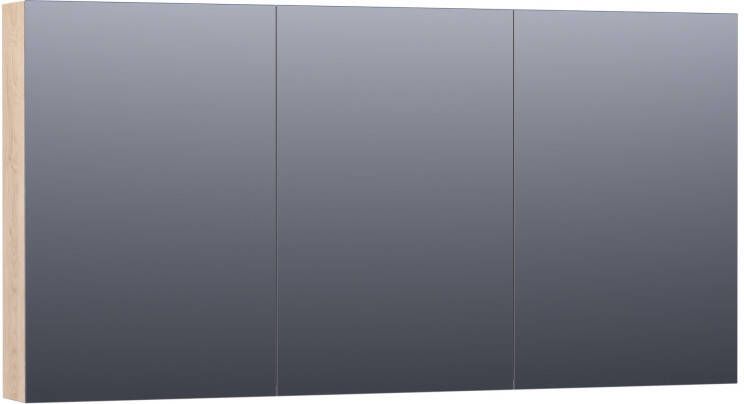 BRAUER Dual Spiegelkast 140x70x15cm verlichting geintegreerd 3 links- rechtsdraaiende spiegeldeur MFC legno calore 7782 - Foto 2