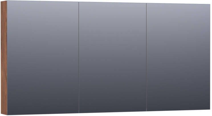 BRAUER Dual Spiegelkast 140x70x15cm verlichting geintegreerd 3 links- rechtsdraaiende spiegeldeur MFC viking shield 7271