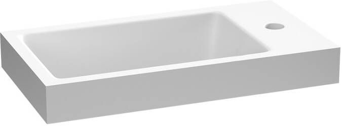 Brauer Solar Medium opbouw fontein 40 met 1 kraangat en links rechts te plaatsen mineraalmarmer mat wit FO-SOM401MW