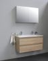 Bewonen Luuk badmeubel 100cm acryl wastafel 2 kraangaten eiken met spiegelkast bouwpakket - Thumbnail 1