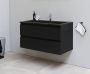 Bewonen Luuk badmeubel 100cm acryl wastafel Slade zwart 1 kraangat mat zwart zonder spiegel geassembleerd - Thumbnail 1