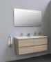 Bewonen Luuk badmeubel 120cm acryl wastafel 2 kraangaten eiken met LED spiegel geassembleerd - Thumbnail 1
