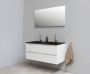 Bewonen Luuk badmeubel 120cm acryl wastafel Slade zwart 2 kraangaten hoogglans wit met LED spiegel bouwpakket - Thumbnail 1