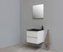 Bewonen Luuk badmeubel 60cm acryl wastafel Slade zwart zonder kraangat hoogglans wit met LED spiegel bouwpakket - Thumbnail 1