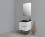 Bewonen Luuk badmeubel 60cm acryl wastafel Slade zwart zonder kraangat hoogglans wit met spiegel geassembleerd - Thumbnail 1